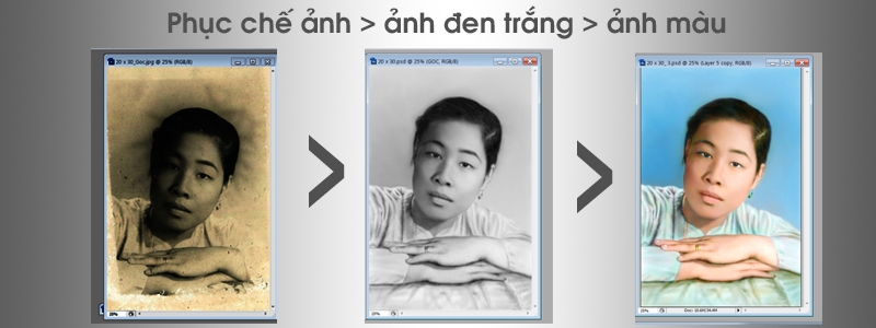 Học Photoshop ở Bình Chánh TPHCM, phục chế ảnh lưu giữ kỷ niệm