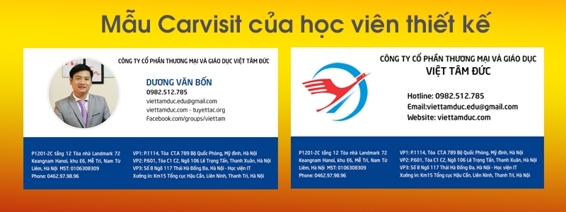 Sản phẩm card visit của học viên